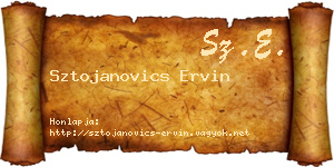 Sztojanovics Ervin névjegykártya